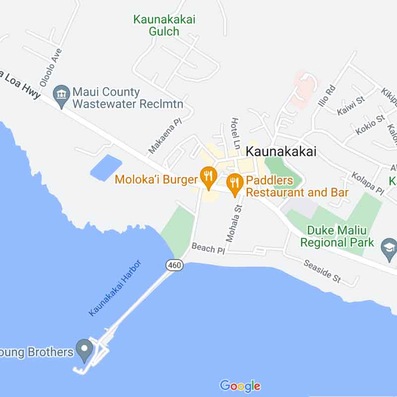 Map of Molokai - Makai Car Rental